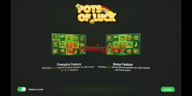 Pots of Luck slot game intro by 1X2 Gaming