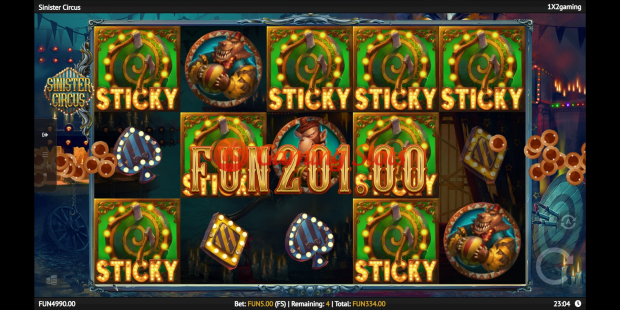 Sinister Circus slot base game by 1X2 Gaming