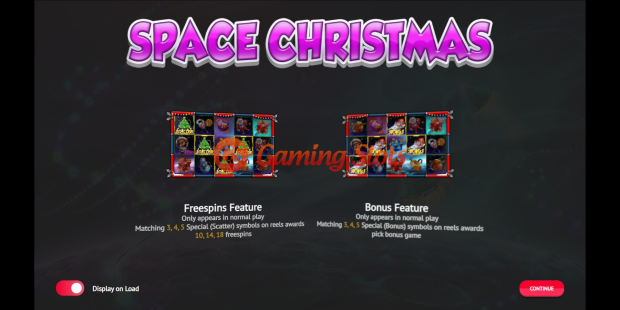 Space Christmas slot game intro by 1X2 Gaming