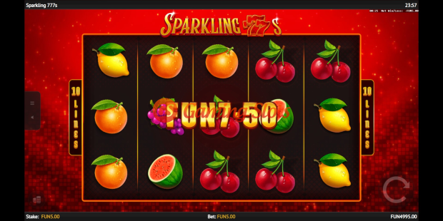 Sparkling 777s slot base game by 1X2 Gaming