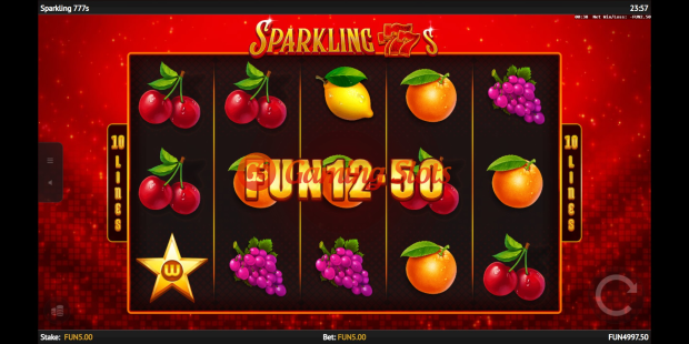 Sparkling 777s slot base game by 1X2 Gaming