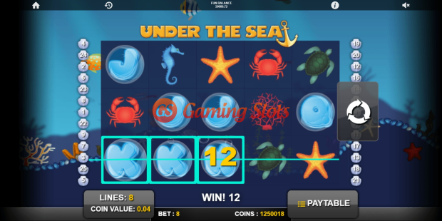 Under the Sea slot base game by 1X2 Gaming