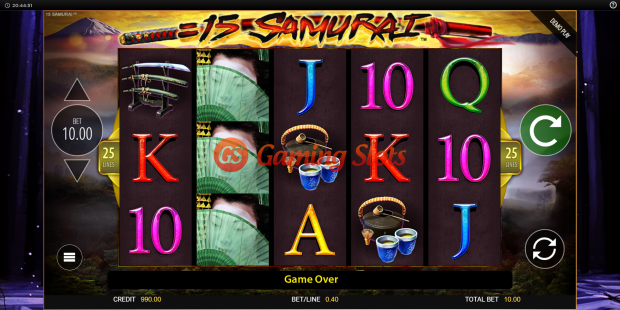 Base Game for 15 samurai slot from BluePrint Gaming