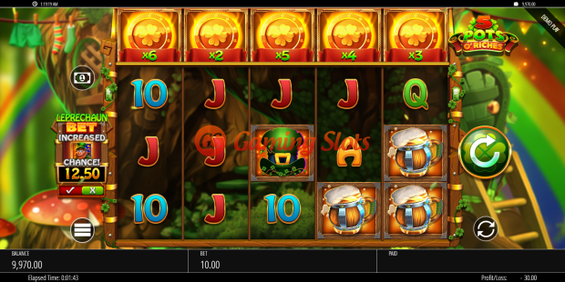 Base Game for 5 Pots O'Riches slot from BluePrint Gaming