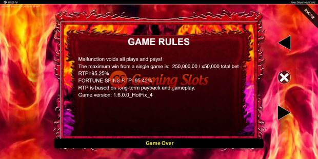 Game Rules for 7s Deluxe Fortune Spins slot from BluePrint Gaming
