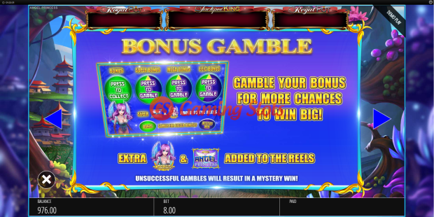 Pay Table for Angel Princess slot from BluePrint Gaming