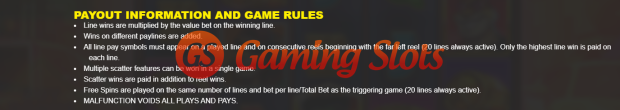 Game Rules for Ballin' slot from BluePrint Gaming