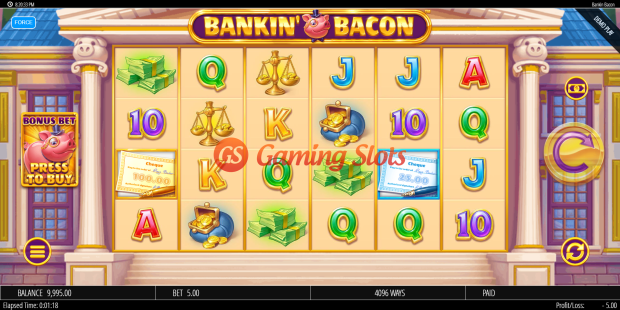 Base Game for Bankin' Bacon slot from BluePrint Gaming