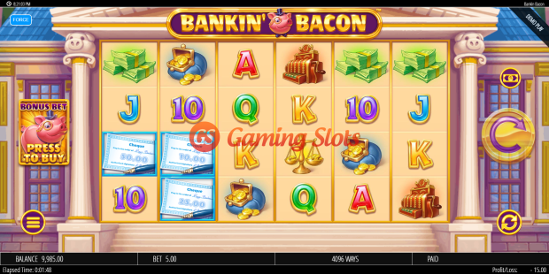 Base Game for Bankin' Bacon slot from BluePrint Gaming