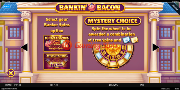 Pay Table for Bankin' Bacon slot from BluePrint Gaming