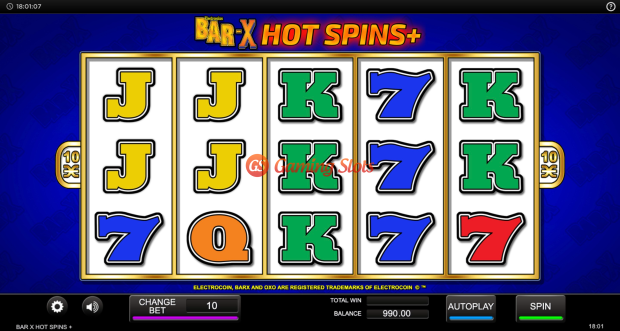 Base Game for Bar-X Hot Spins slot from Inspired Gaming