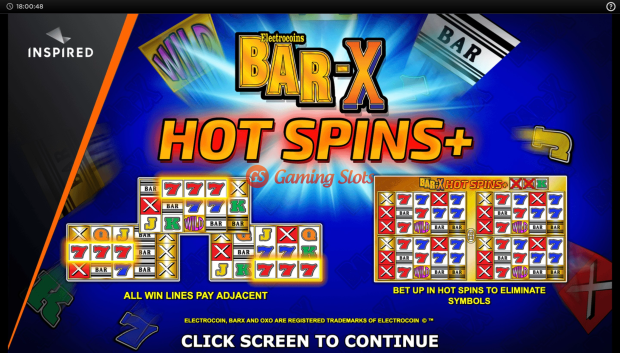 Game Intro for Bar-X Hot Spins slot from Inspired Gaming