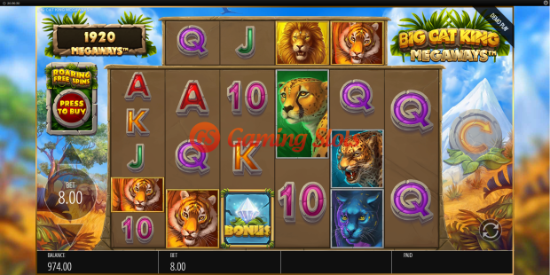 Base Game for Big Cat King Megaways slot from BluePrint Gaming