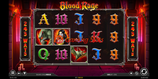 Blood Rage slot base game by 1X2 Gaming
