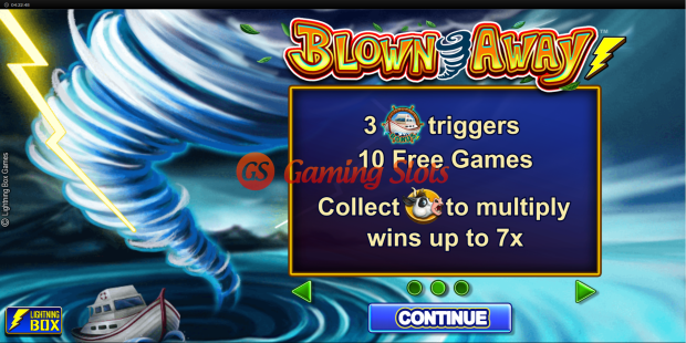 Game Intro for Blown Away slot from Lightning Box Games