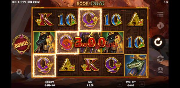Base Game for Book of Duat slot from Quickspin