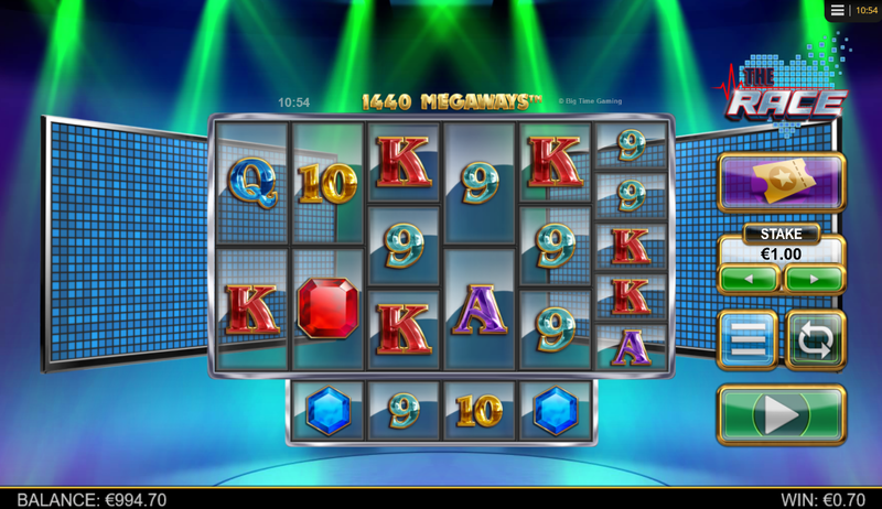 The Race Megaways slot base game from BTG