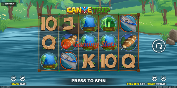 Base Game for Canoe Trip slot from BluePrint Gaming