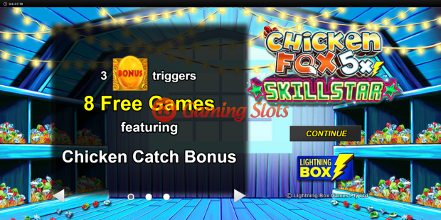 Game Intro for Chicken Fox 5x Skillstar slot from Lightning Box Games