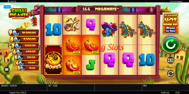 Base Game for Chilli Picante Megaways slot from BluePrint Gaming