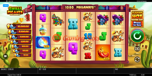 Base Game for Chilli Picante Megaways slot from BluePrint Gaming