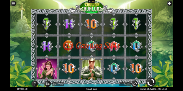 Base Game for Crown of Avalon slot from Iron Dog Studio