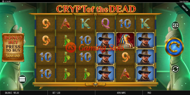 Base Game for Crypt Of The Dead slot from BluePrint Gaming