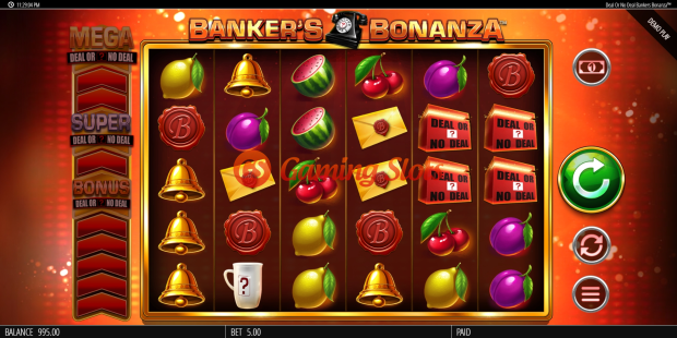 Base Game for Deal or No Deal Banker's Bonanza slot from BluePrint Gaming