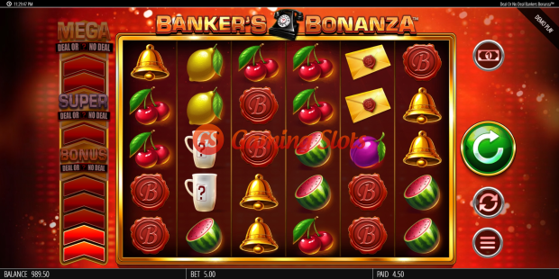 Base Game for Deal or No Deal Banker's Bonanza slot from BluePrint Gaming