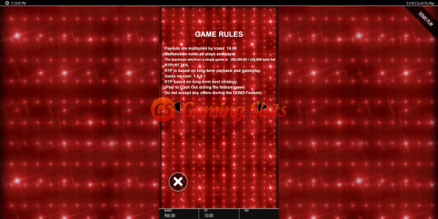 Game Rules for Deal or No Deal Go All The Way slot from BluePrint Gaming