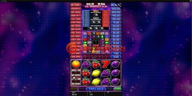 Base Game for Deal or No Deal: The Perfect Play slot from BluePrint Gaming