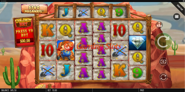 Base Game for Diamond Mine Extra Gold Megaways slot from BluePrint Gaming