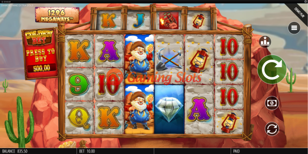 Base Game for Diamond Mine Extra Gold Megaways slot from BluePrint Gaming