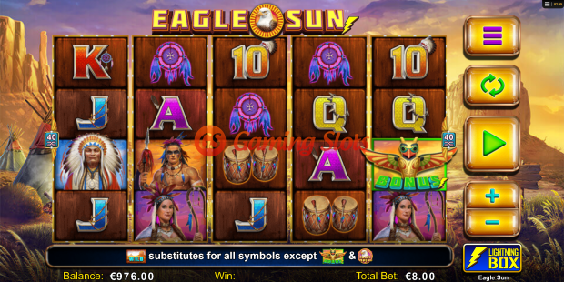 Base Game for Eagle Sun slot from Lightning Box Games