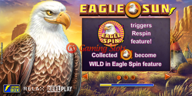 Game Intro for Eagle Sun slot from Lightning Box Games