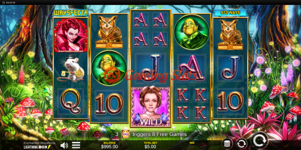 Base Game for Enchanted Waysfecta slot from Lightning Box Games