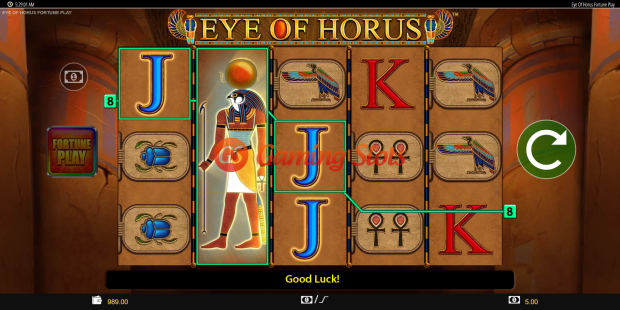 Base Game for Eye of Horus Fortune Play slot from BluePrint Gaming