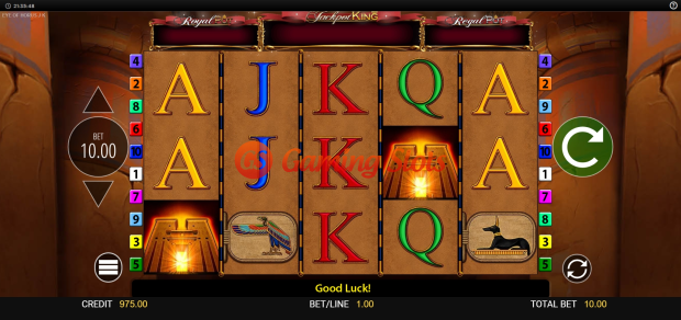 Base Game for Eye of Horus Jackpot King slot from BluePrint Gaming