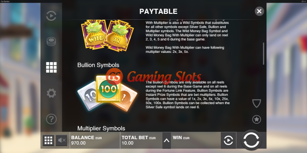 Pay Table for Jammin' Jars 2 slot from Push Gaming