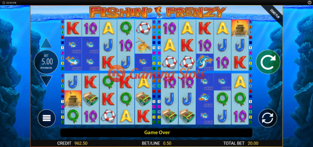 Base Game for Fishin Frenzy Power 4 Slots slot from BluePrint Gaming