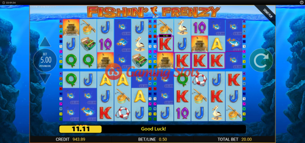 Base Game for Fishin Frenzy Power 4 Slots slot from BluePrint Gaming