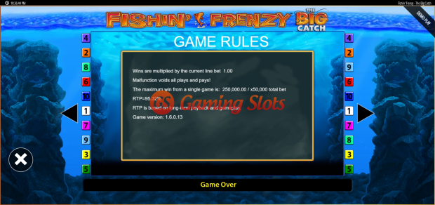 Game Rules for Fishin’ Frenzy The Big Catch slot from BluePrint Gaming