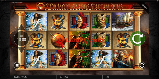 Base Game for Fortunes of Sparta slot from BluePrint Gaming