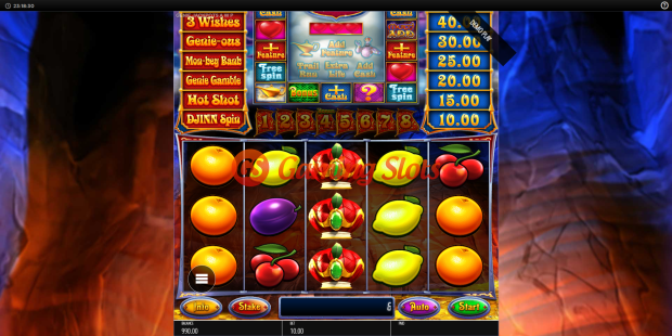 Base Game for Genie Jackpots Cave of Wonders slot from BluePrint Gaming