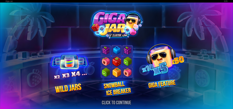 Giga Jar slot Intro screen