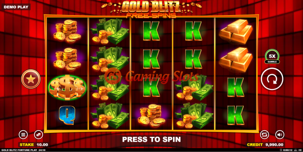 Base Game for Gold Blitz Free Spins slot from BluePrint Gaming
