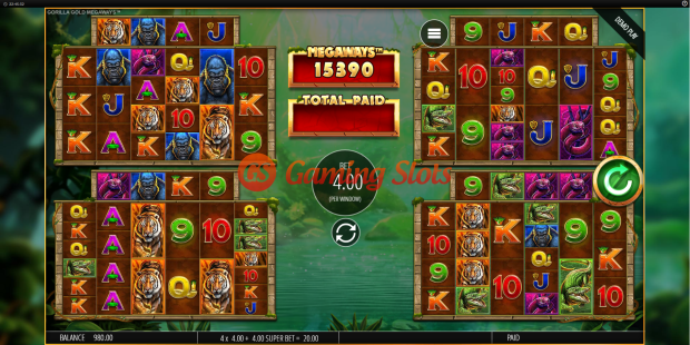 Base Game for Gorilla Gold Megaways slot from BluePrint Gaming