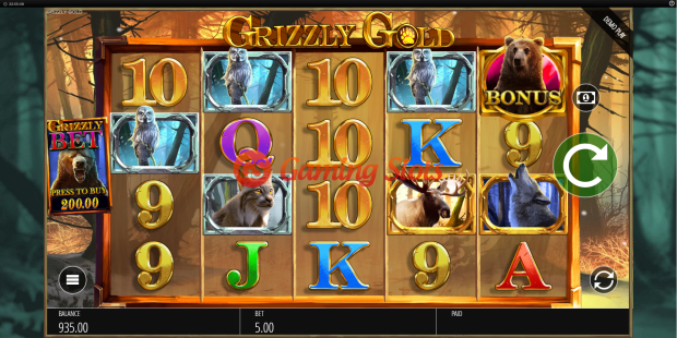Base Game for Grizzly Gold slot from BluePrint Gaming