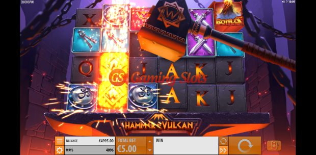 Base Game for Hammer of Vulcan slot from Quickspin