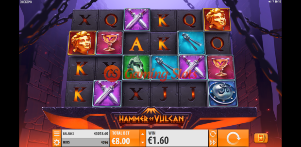 Base Game for Hammer of Vulcan slot from Quickspin